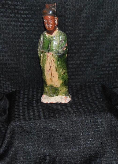 Glazed Polychrome Potery Standing Official 25cm