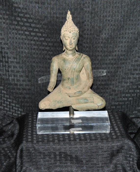 Thai Bronze Sitting Buddha 15th Century