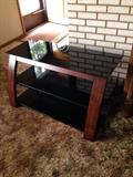 Glass & wood TV stand - perfect for flatscreens.