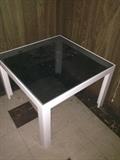 Mid century glass top table