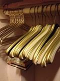 Gold metal & wood hangers