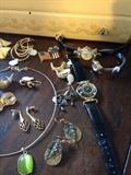 Watches, earrings (pierced & clip)