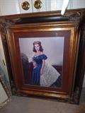 Framed "Gone with the Wind " Large Print in beautiful black/gold frame.