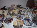 Collections of assorted decorative plates and many w/stands
