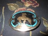 belt buckle silver and turquoise