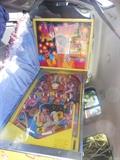 Pin Ball Machine. Not coin operated. Floor model. "Alive" model 55 860224-2, Serial 3341, Brunswick Corporation. View 1