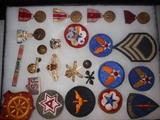 Military patches, metals