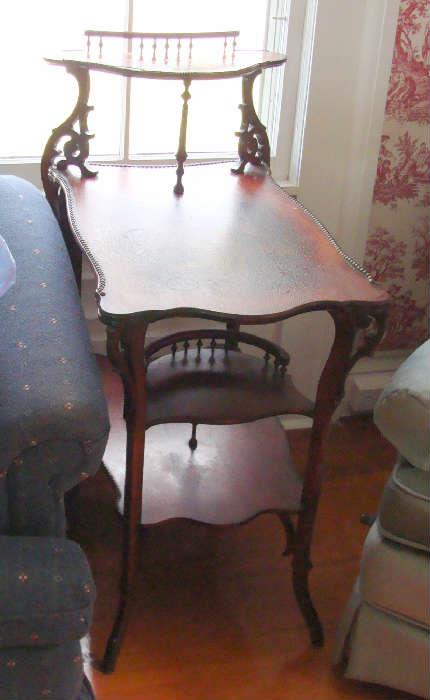 Antique table- we will post a better photo closer to the sale. See next photo for a detail of the painting on the tabletop