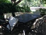 Iron Table and 6 Chairs with Seat Cushions