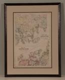Framed early plat map of Orono, and Excelsior