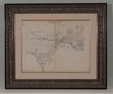 Large framed plat map of Wayzata