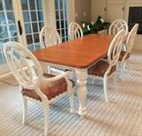 Lexington "Seacoast" style collection Dining table shown with 6 matching chairs, 12 available