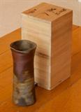 Japanese Bizen ware vase with signed box