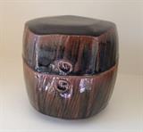 Warren MacKenzie, early covered jar, with Alix's stamp and Warren's