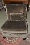 Brown Baker Velour Armless Chair