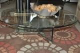 Glass and Chrome Cocktail Table