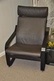 IKEA Brown Faux Leather Cushioned Arm Chair