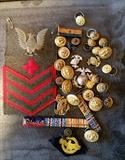 military buttons and patches