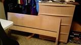 retro blonde chest and bed frame