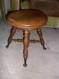 Oak Ball and Claw Foot Piano Stool