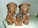 Hand Carved Walnut Bookends