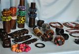 Designer Bracelets and Necklaces, Lucite, Wood, Some Horn