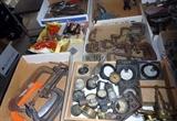 assorted vintage gauges /clamps 