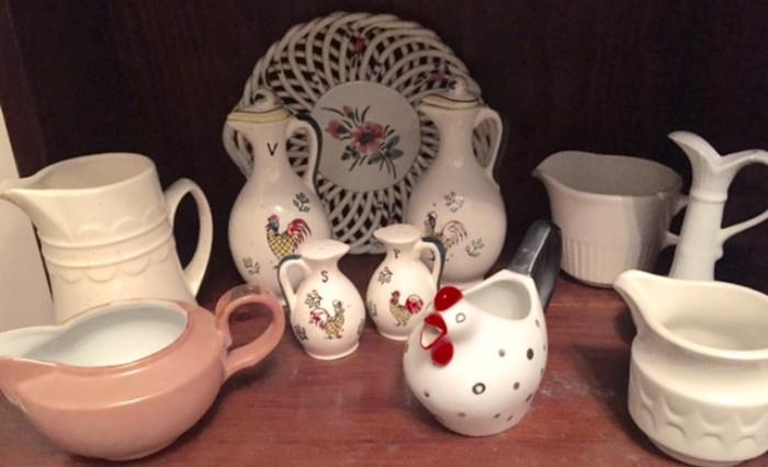 Vintage Cream Pitchers, Condiment Sets and more