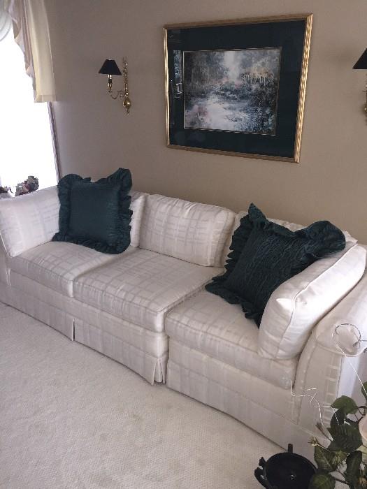 CREAM COUCH / 3 PIECE SECTIONAL BY LAINE