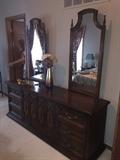 AMERICAN OF MARYSVILLE LONG DRESSER WITH TWO MIRRORS