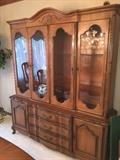 CHINA CABINET BY DREXEL ( TWO PIECES)