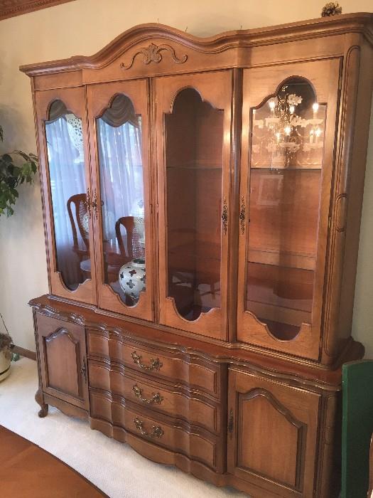 CHINA CABINET BY DREXEL ( TWO PIECES)