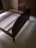 BEAUTIFUL HANDMADE/HANDPAINTED 1800S VICTORIAN BEDROOM SET BY WCR GRAND RAPIDS FURNITURE COMPANY ( INCLUDES TALL CHEST OF DRAWERES / FULL SIZE HEADBOARD WITH FOOTBOARD AND DRESSER WITH MIRROR)