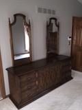 AMERICAN OF MARYSVILLE LONG DRESSER WITH TWO MIRRORS
