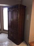 TALL SOLID WOOD ENTERTAINMENT CABINET