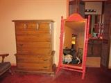 Vintage Dresser - Midcentury Cheval Mirror