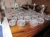 salt keeps and assorted glassware