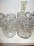 cut glass biscuit jars