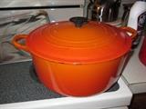 le creuset dutch oven and assorted other pieces