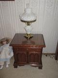 nitestand & hurricane lamp