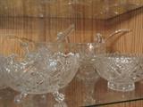 cut glass footed bowls / serving pieces