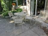 white metal patio furniture