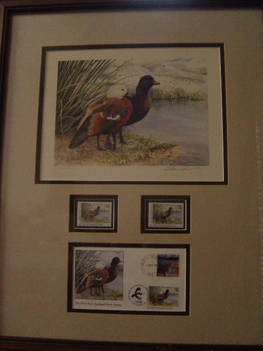 EARNSHAW #4824/5700 1ST NEW ZEALAND DUCK STAMP 18" X 22"