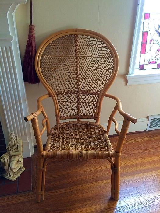 Vintage Wicker Peacock Chair