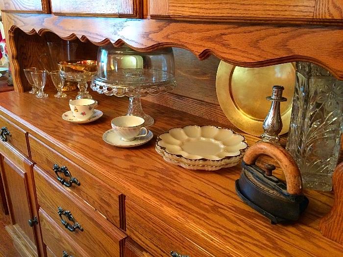 Vintage Iron, Milk Glass Deviled Egg / Oyster Plates, Tea Cups & More