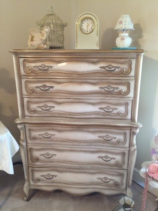 Vintage French Provincial Chest on Chest