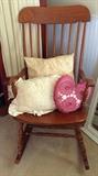 Vintage Rocking Chair & Pillows