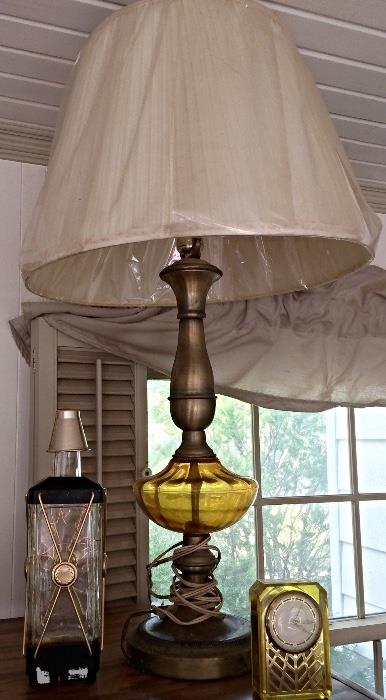 Decanter, Lamp & Retro Musical Clock