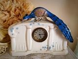 Peacock Porcelain Clock
