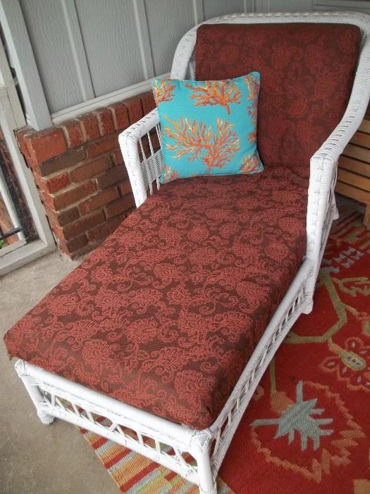  Wicker Chaise Lounge with Cushion..Very Inviting!!